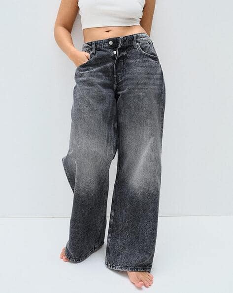 Women Curvy Fit Baggy Low Jeans