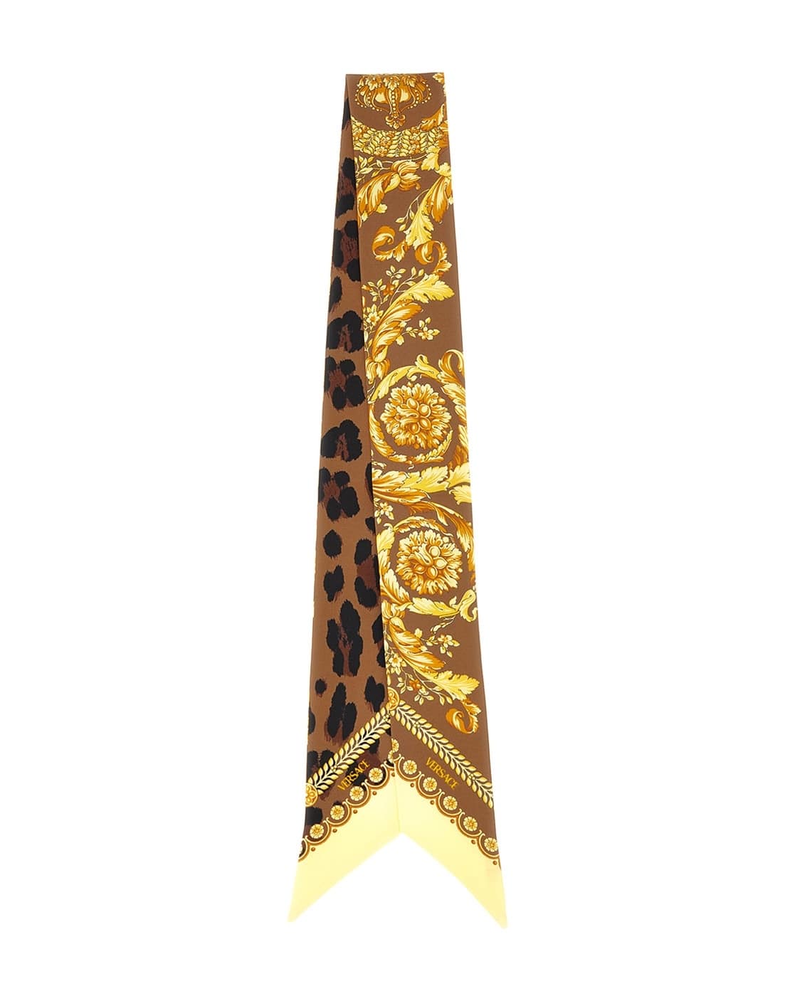 Buy VERSACE Wild Barocco Silk Scarf Tie | Brown Color Men