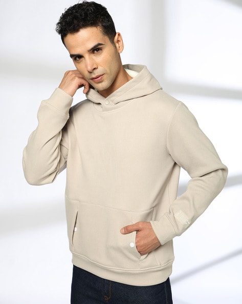 Men Slim Fit Hoodie with Kangaroo Pocket