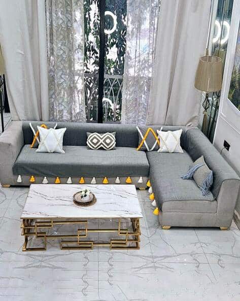 L-Shaped Seater with Lounge Sofa Back Seat Cover