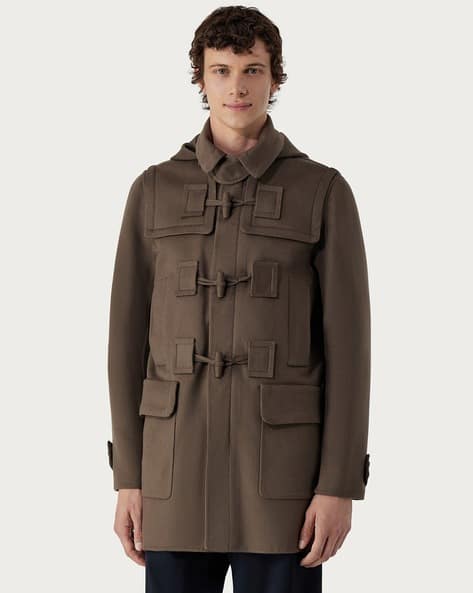 Trench Coat Dufflecoat Modern Duffle Coat Cashmere Melton Navy