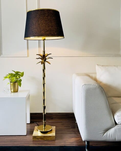 Buy Casagold Antique Brass Finish Metal Floor Lamp with Wooden