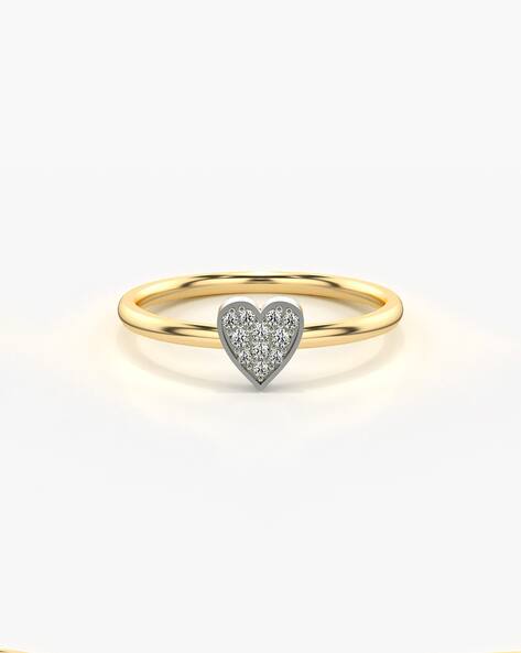 VALANOVA Women Sterling Silver Gold-Plated Lab Grown Diamond-Studded Ring
