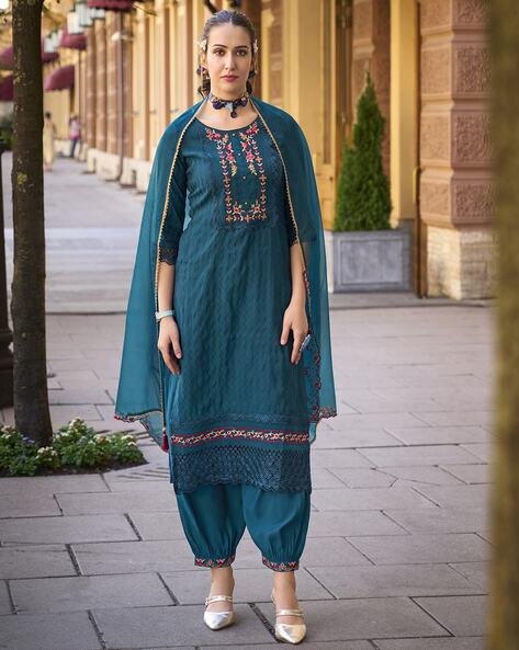 Women Embroidered Straight Kurta Set Price in India