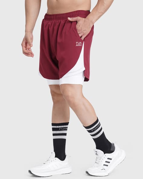 Workout Shorts Slim Fit Sports Shorts Boys Colorblock Slim Fit