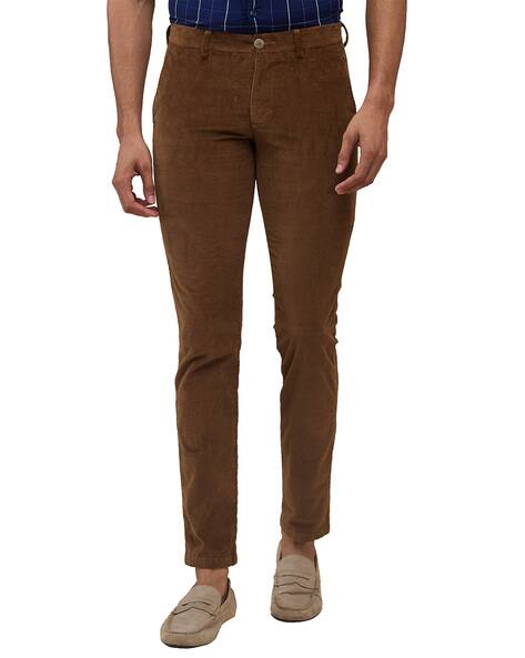 PARK AVENUE Men Mid-Rise Slim Fit Trousers