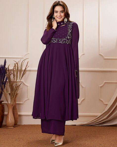 Embroidered Anarkali Kurta Set Price in India