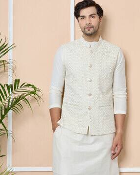 see designs Men Regular Fit Nehru Jacket with Welt Pockets-picture-14