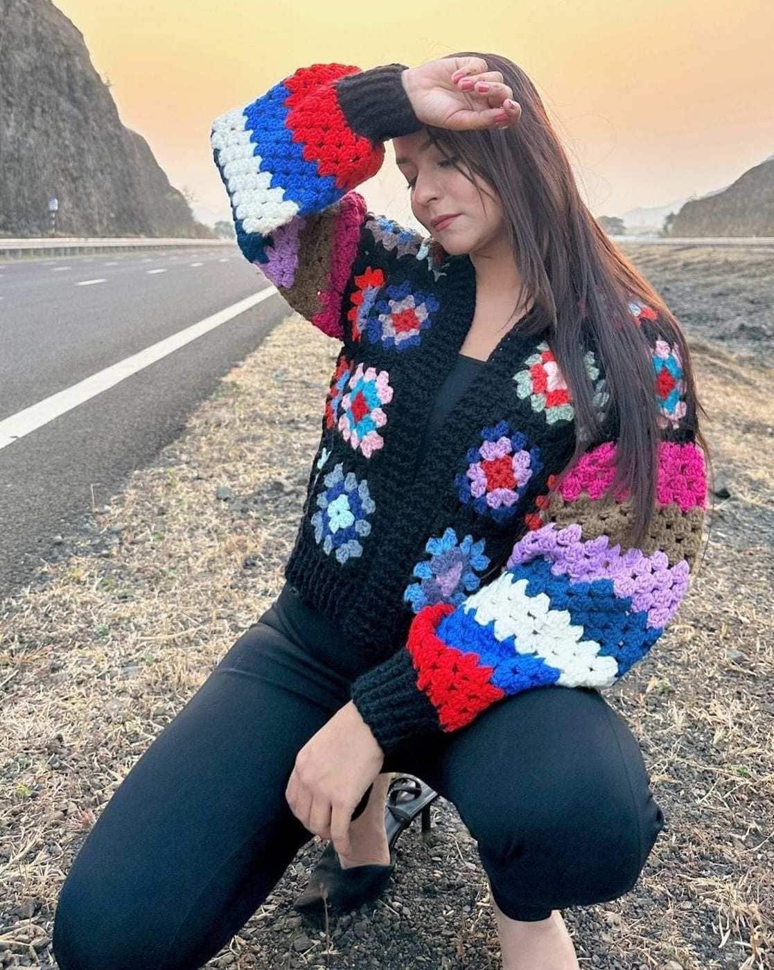 Buy Sugercandy Regular Crochet Cardigan Online | Ajio.com