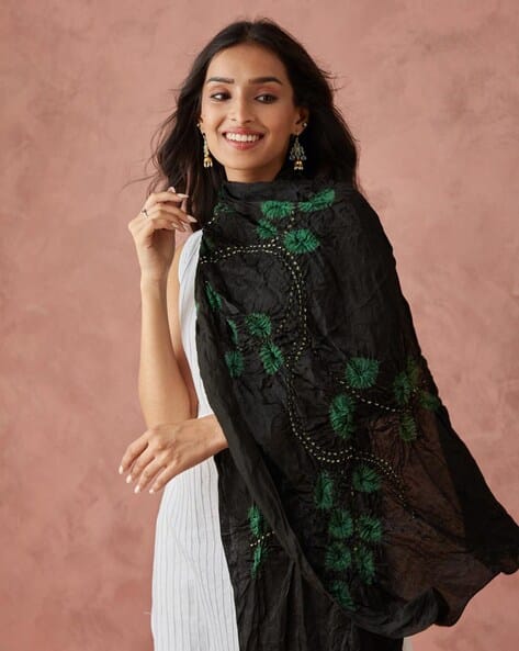 Buy Black Stoles Scarves for Women by Fabindia Online