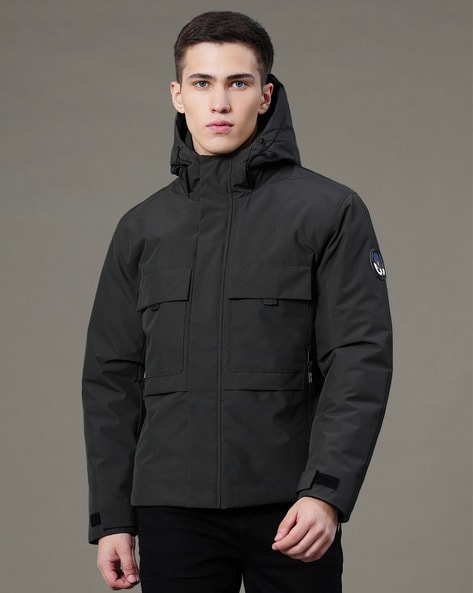 Men Regular Fit Zip-Front Jacket