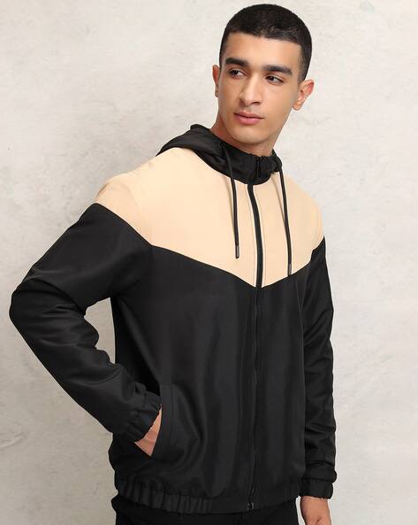 Ketch Men Colourblock Regular Fit Bomber Jacket with Hoodie