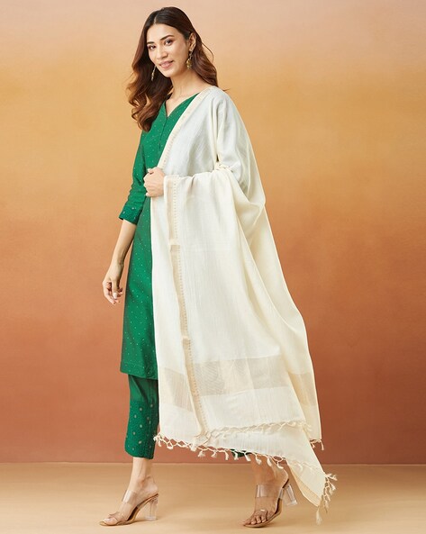 Women Zari Woven Dupatta Price in India