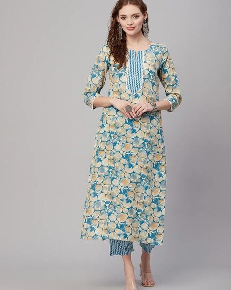 Women Printed Straight Kurta Set Price in India