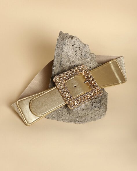 Gold Buckle Elasticated Belt Ladies Buy Gold Belts For Women By