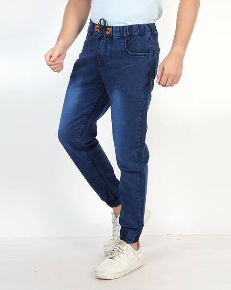 Straight Fit Jeans Myntra Mens Jeans Buy Navy Blue Jeans For Men