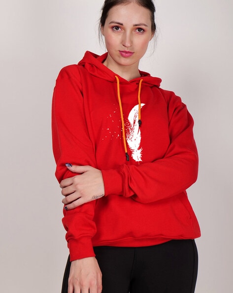 Woman Full Sleeves Regular Fit Graphic Hoodie