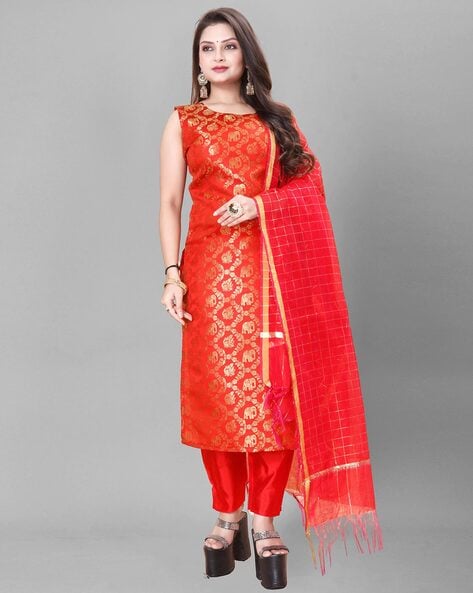 Women textured unstitched dress Price in India