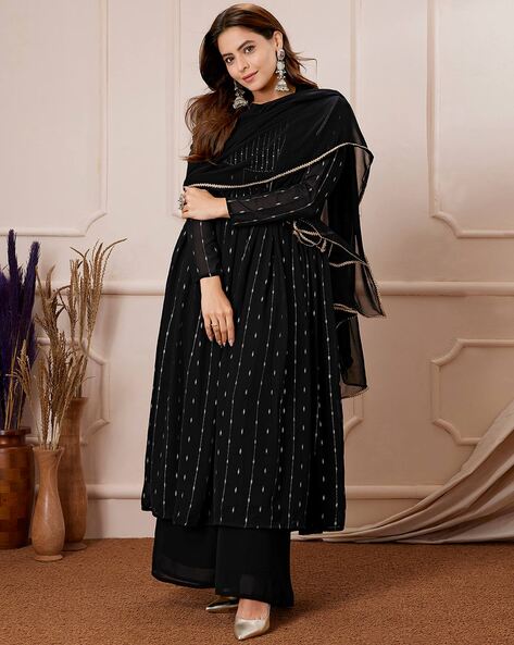 Striped Anarkali Kurta Set Price in India