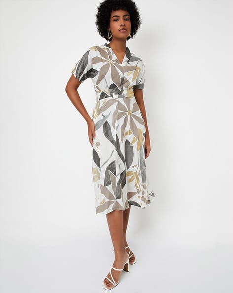 Women Printed Midi A-Line Dress