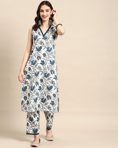 Women Printed Straight Kurta Set Price in India