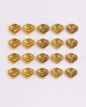 Set of 20 Metal Leaf Pattern Diyas-image-25