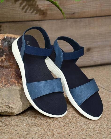 Buy Blue Flat Sandals for Women by AJANTA Online