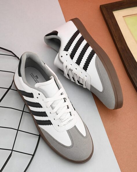 Lace-Up Sneakers Faux Leather Upper