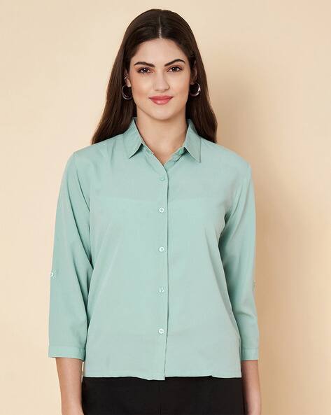 Buy Turquoise Shirts for Women by FBELLA Online
