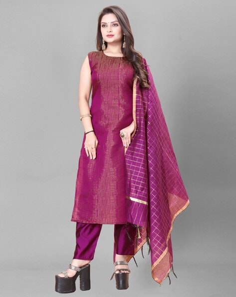 Women textured unstitched dress Price in India