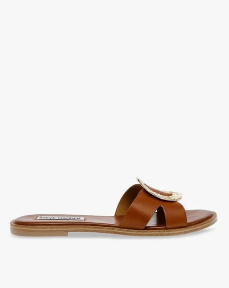 Flat Sandals Steve Madden Slide Sandals Buy Brown Flat Sandals For - Main Image