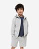 BLACK MELANGE BOYS FLEECE SWEATSHIRT - GREY