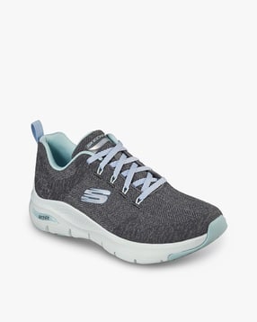 skechers Women Arch Fit-Comfy Wave Lace-Up Casual Shoes-picture-23