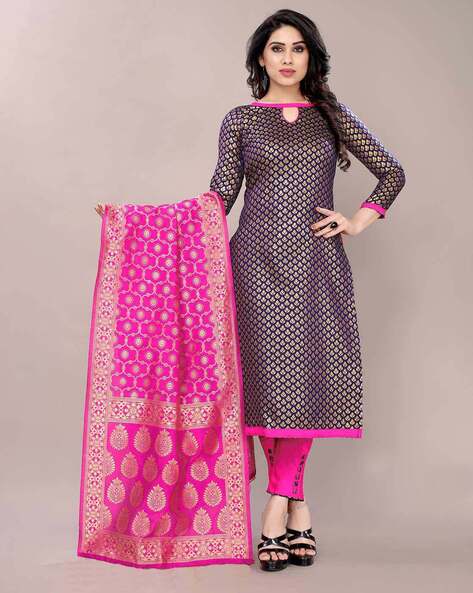 Women textured unstitched dress Price in India