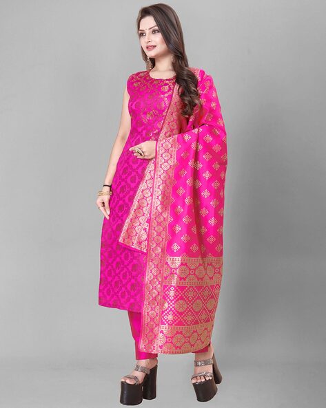 Women textured unstitched dress Price in India