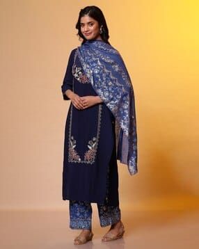 aurelia Women Floral Foil Print Dupatta-picture-27