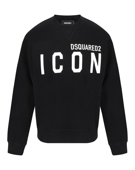 Buy Dsquared2 Men Logo Print Crew Neck Sweatshirt Black Color Men AJIO LUXE