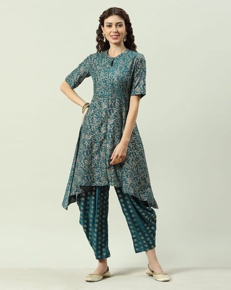 Buy Peacock Green Kurta-Bottom Set for Women by Biba Online | Ajio.com