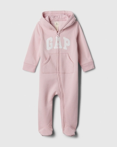 Infants Logo Embroidered Cashsoft Hooded Onesies