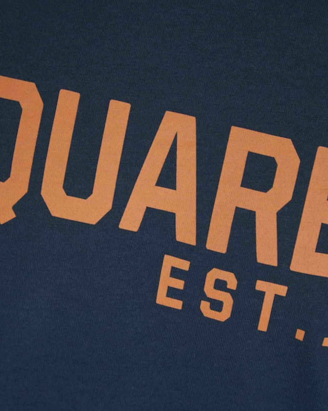 Buy Dsquared2 Logo Print Regular Fit Cotton T-Shirt Navy Blue