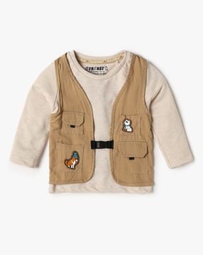 inf frendz Boys Layered Mock Jacket Regular Fit T-Shirt-picture-29