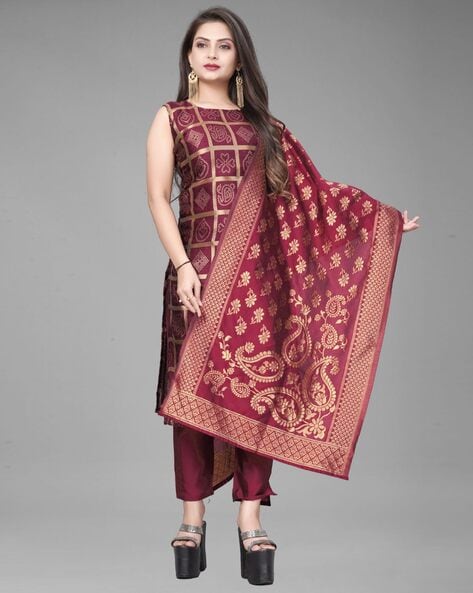 Textured Unstitched Dress Material Price in India