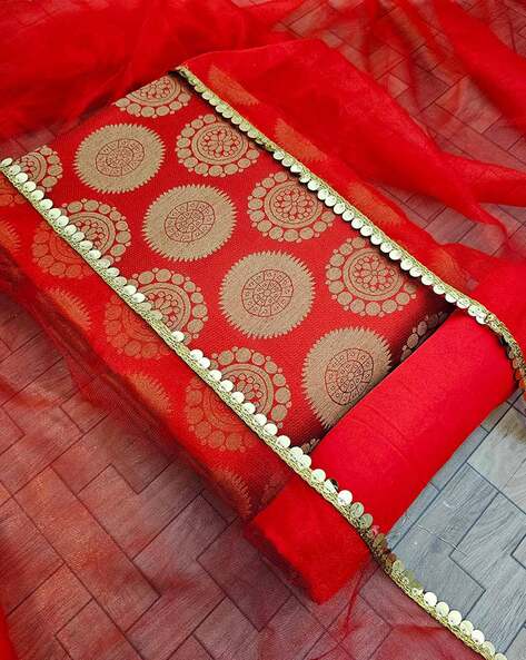 Textured Unstitched Dress Material Price in India