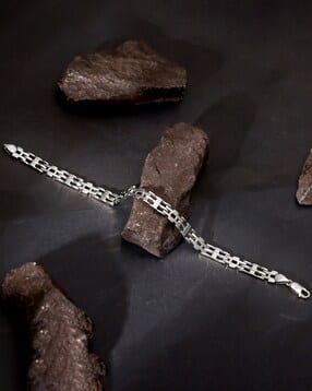 Men Silver Kingpin Bracelet-image-32