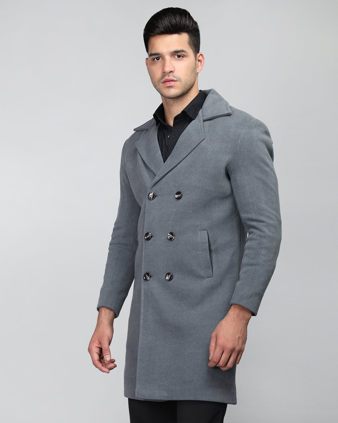 ジャケット・アウター RANCLIC big collar double short coat RANCLIC big collar double short coat Buy Grey Jackets & Coats for