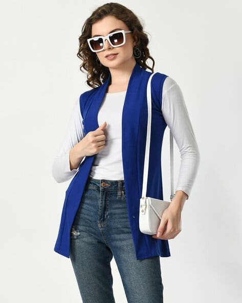 Women Ribbed Front-Open Shrug