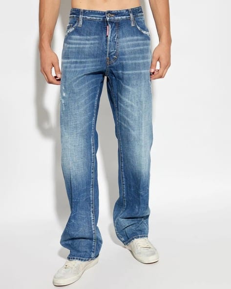 Buy Dsquared2 Roadie Straight Fit Light Wash Jeans Blue Color