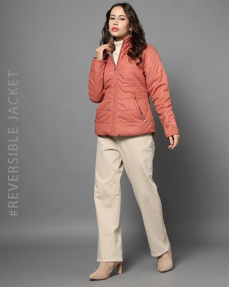 Women Quilted Regular Fit Reversible Jacket