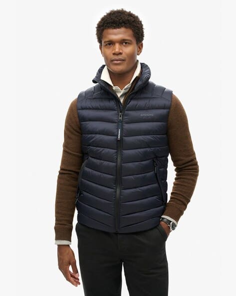 Men Quilted Slim Fit Padded Gilet