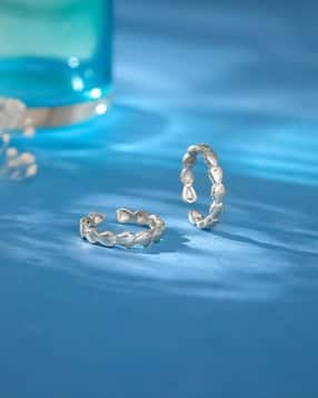 giva Women Silver Heart Toe Rings-picture-35